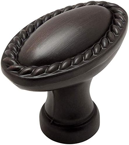 10 Pack - Cosmas 4116ORB Oil Rubbed Bronze Rope/Scroll Cabinet Hardware Oval Oblong Knob