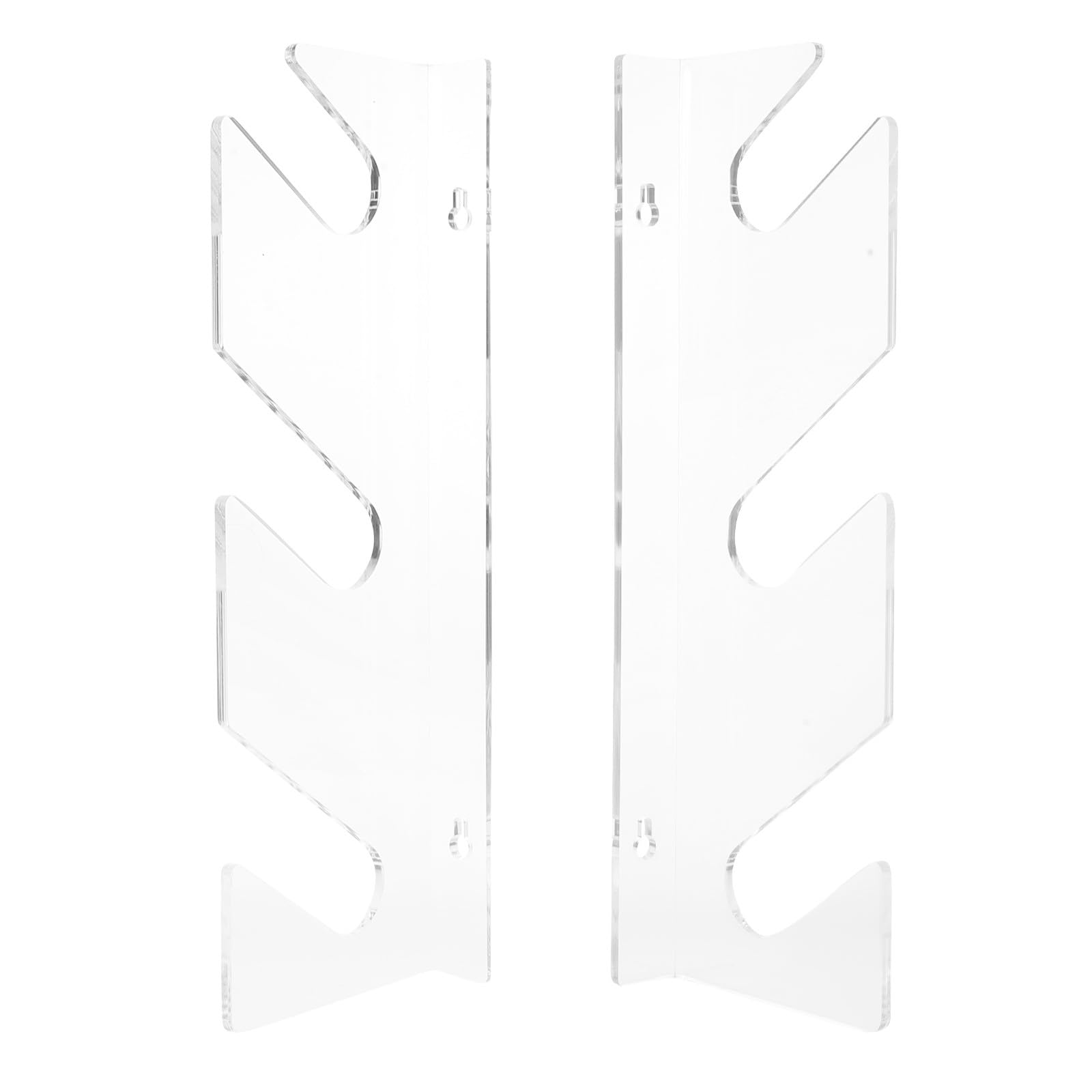 Mikinona Estante de Pared Horizontal para Tablas de esquí (1 par) - Estante Organizador de Almacenamiento de patinetas de 3 Niveles Transparente para Pared, Ideal para Entrada y Sala de recreación