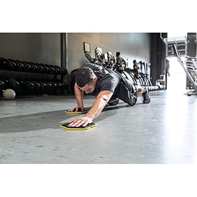 SKLZ Slidez Dual-Sided Exercise Glider Discs for Core Stability Exercises for Hands & Feet, Standard Use,Yellow