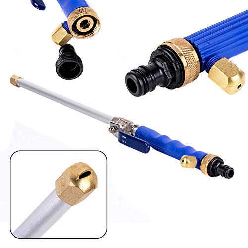 Hihey hogedruk-watersproeier, waterlans met uittrekbare veerslang, 2 x reinigingsmondstuk, spuitmonden, tuinslang… - Afbeelding 3