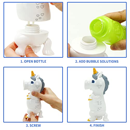 Joyin Unicorn Bubble Wands With Music And Light, Bubble Gun With Bubble Solution, Party Favors, Bubble Wand Maker Machine Blower, Summer Toy, Indoor & Outdoor Activity, Gifts #TOP5