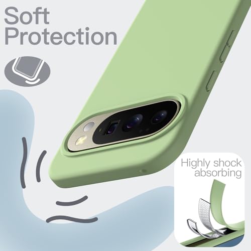 Image of JETech Liquid Silicone Cover Case for Google Pixel 10 /10 Pro 2025, Silky Soft Touch Full-Body Protection, Anti-Scratch Shockproof Phone Cover with Microfiber Lining (Jade)