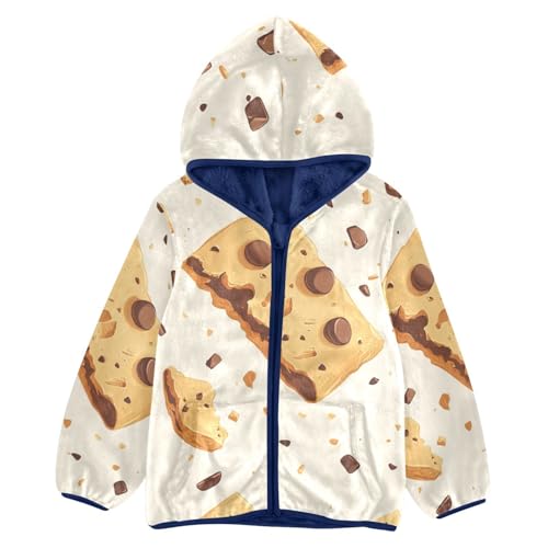 Chocolate Chips Girls Fleece Jacket Girls Fall Jacket Girls Zip Up Hoodie Girls Sherpa Jacket 2-10T