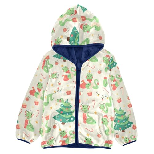 Ccartoon Character Snake Girls Fleece Jacket Girls Fall Jacket Girls Zip Up Hoodie Girls Sherpa Jacket 2-10T