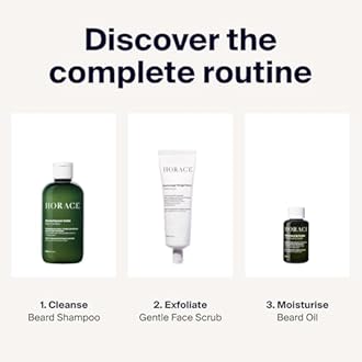 HORACE Patchouli & Cedar Beard Oil for Men - Conditioner with Argan Oil - Gentle Beard Care for All Skin Types - Woody, Aromatic Scent, 30 ml