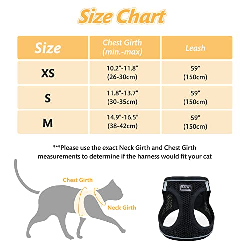 Nanappice Cat Harness And Leash Set For Walking Escape Proof,Adjustable Soft Kittens Vest With Reflective Strip For Small Cats,Easy To Control #TOP6