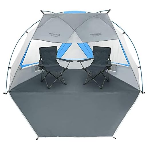 Bessport Tienda de Playa 3-4 Personas, Anti-UV Protección Solar UPF 50+ Portátil Fácil de Instalar Playa Tienda de campaña, para Picnic, Camping, Pesca