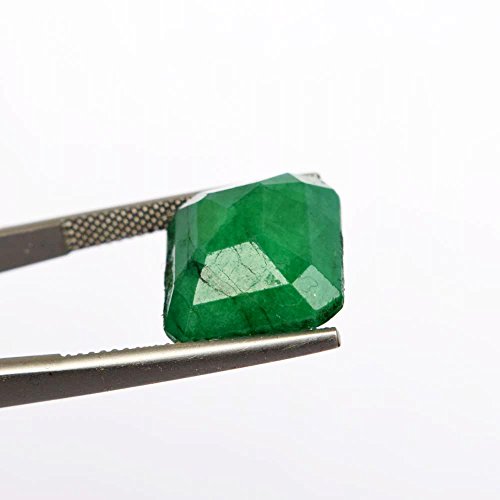 Gemhub 14 X 13 Mm 11.10 Ct. Brilliant Emerald Cut Certified Natural Green Emerald Loose Gemstone For Ring #TOP2