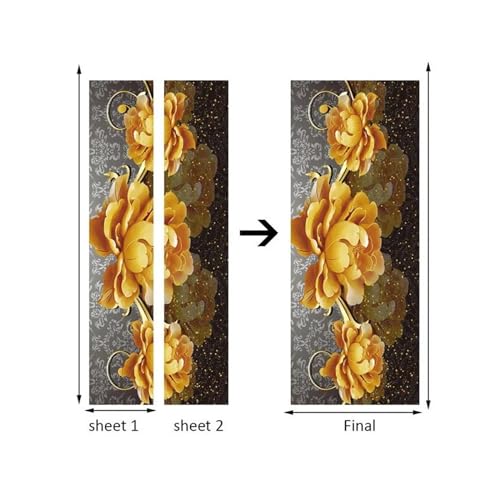 Décoration de maison raffinée avec ce papier peint auto-adhésif fleurs dorées 3D