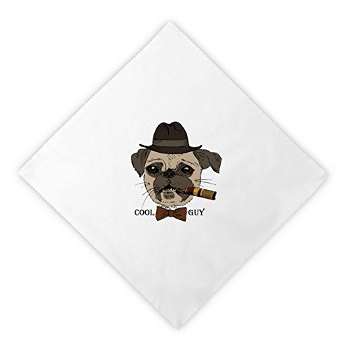 Servilletas de tela reutilizables DIYthinker con diseño de perro británico, blancas, 2 uds 2