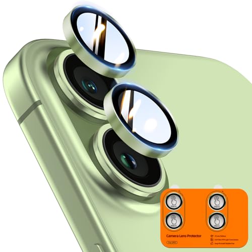 Image of TOCOL Camera Lens Protector for iPhone 17 Tempered Glass HD Individual Scratch Resistant Camera Cover Accessories Case Friendly 2 Pack(Light Green)