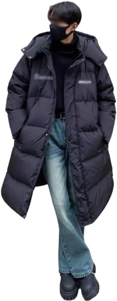 VIDI Casual Loose Down Jacket Male Winter Long White Duck Velvet Thick Warm Handsome Coat
