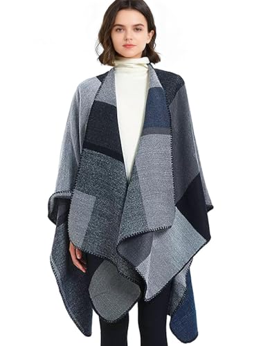 Catálogo de Pashminas para Mujer los 10 mejores. 41 Poncho y Capas para Mujer, Chal Pashmina Grande con Frente Abierto, Bufandas y Rebozo Suave de Cuadrícula, Estolas de Punto Invierno, Chalinas Fiesta Elegantes, Mantón Regalo...