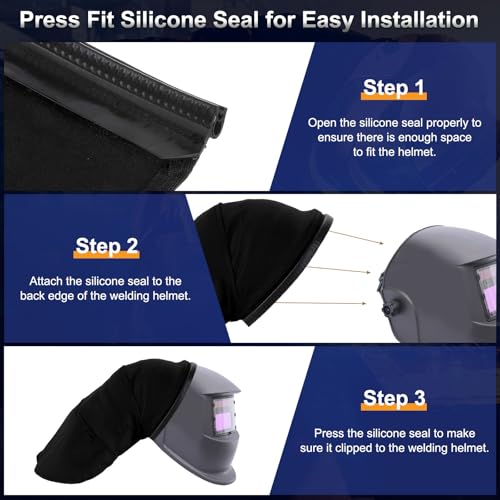 Cubre casco de soldadura algodón FR extensión para casco negro miniatura 4