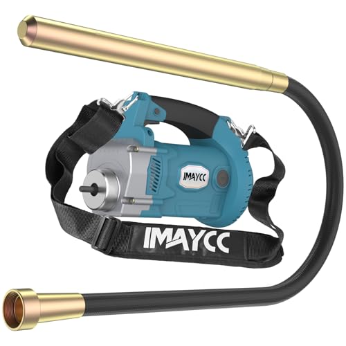 IMAYCC Tragbarer Elektrischer Betonrüttler Mit Kraftersparnisgurt 1600W Hand Beton Rüttelflasche 2M langer Kupferstange Betonwerkzeuge Beton Rüttelflasche für Betonbauanlässe wie Straßen Haus usw
