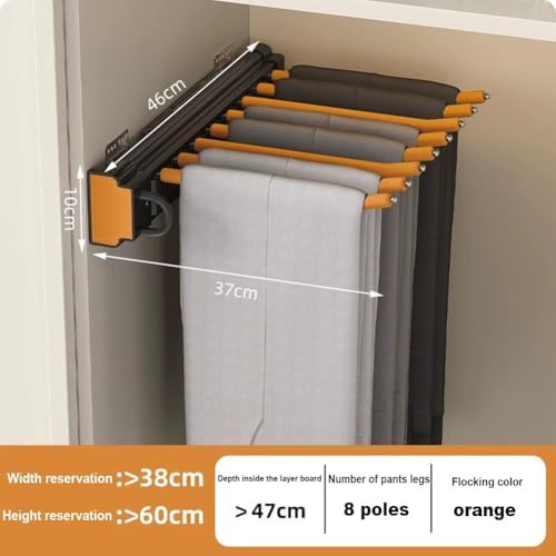 Retractable Pants Hanger for Closet, Space-Saving Organizer for Trousers, Scarves, Ties - Adjustable Multi-Layer Flip Hanger for Efficient Wardrobe Storage