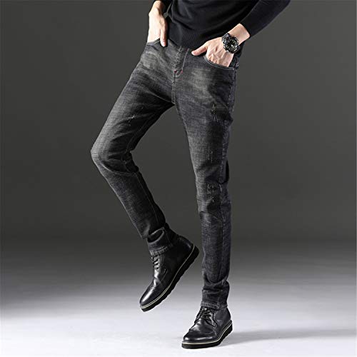 Andongnywell Men's Slim-fit Stretch Athletic-fit Pocket Jeans Man's Skinny-fit Straight Leg Denim Pants Trousers3