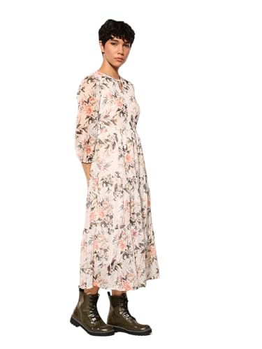Image of ONLY Women's Floral Print Puff Sleeve Chiffon Fit & Flare Midi Dress