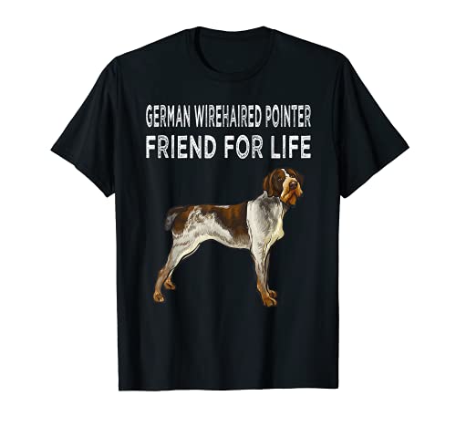German Wirehaired Pointer Friend For Life Dog Friendship T-Shirt, Black