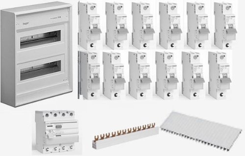 Preisvergleich Produktbild Hager AP Verteiler VA24CN Sicherungskasten Bestückt + Einbauten 2reihig