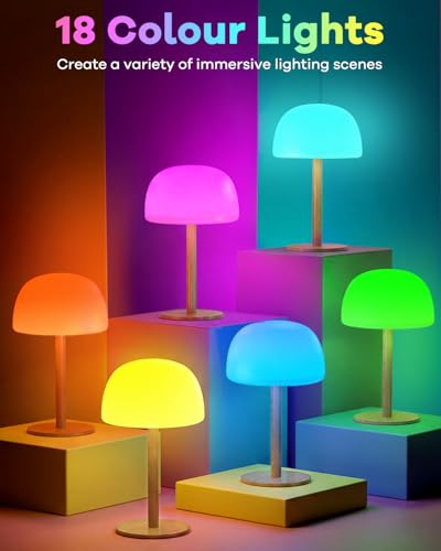 Image of Waterproof Shower Lamp Cordless Lamp - 7500mAh Rechargeable Table Lamp, Bathroom Lamp, RGB 15 Colors & 3 Color Temperature Touch Dimmable, Shower Light for Inside Shower, Bathtub, Bedroom,1PC