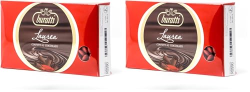 Buratti Confetti Dragées au Chocolat Rouge 1 Kg (Lot de 2)