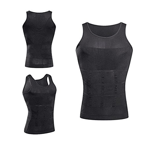 GKVK Mens Slimming Body Shaper Vest Shirt Abs Abdomen Slim