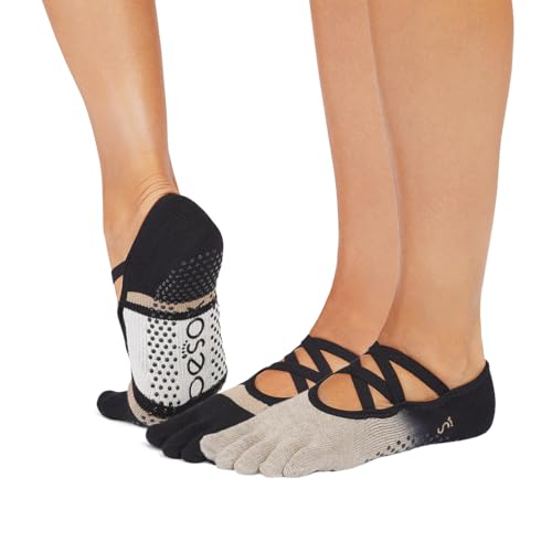toesox Elle Full Toe Multi Pack – Grip Non-Slip Toe Socks for Pilates Barre Yoga