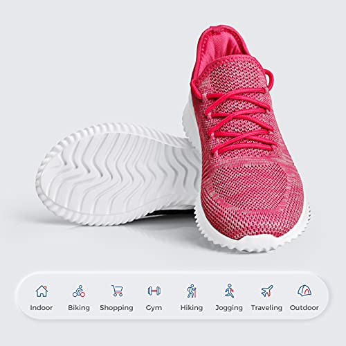 Image of Flysocks Slip On Sneakers for Women-Non Slip Gym Sports Shoes Lightweight Comfortable Walking Tennis Shoes, B- Plum Light Grey Pink, 9.5