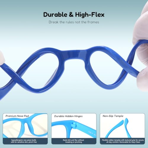 Image of EYEBUDDY Blue Light Glasses for Kids Boys Girls,Computer Gaming Bluelight Glasses,Fake Glasses for Ages 2-12