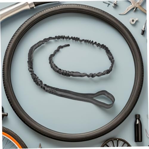 Cuerda de remolque para bicicleta elástica, correa de tracción negra para tándem 7