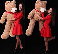 MAKOSAS MKS XXL Teddybär Groß | 130 cm Kuschelbär | Riesen Teddy mit strapazierfähigem Reißverschluss | Großer Teddybär mit plüschigem Polyester | Hypoallergenes Kuscheln mit XXL Kuscheltier – Ansicht 2