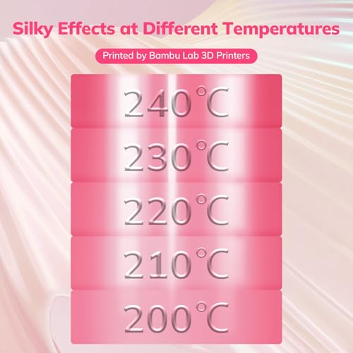 Image of AMOLEN Silk PLA 3D Printer Filament, Shiny Silk Pink PLA Filament 1.75mm, High Speed 3D Printing PLA Filament for Most 3D Printer, 1kg Spool(2.2lbs)
