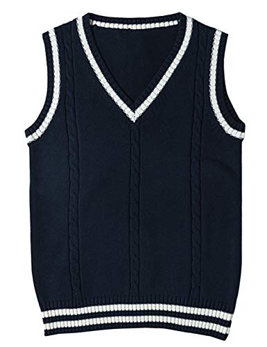 V-neck vest pull-over em. エムドット Locachy Women's Slim V Neck Sleeveless Sweater Vest Cable Knit