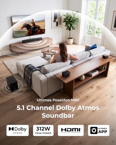 Image of ULTIMEA 5.1ch Surround Sound System with Dolby Atmos, Wireless Subwoofer