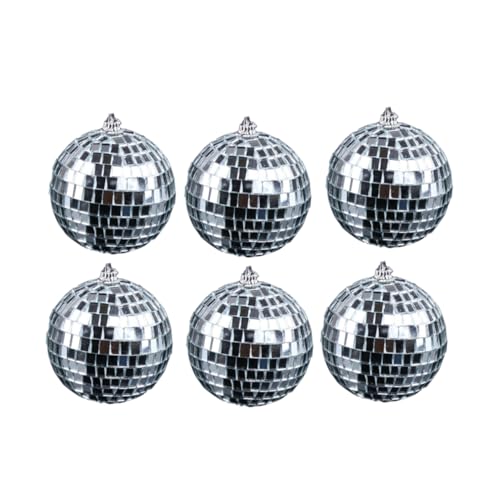IMIKEYA - 12 bolas espejadas plateadas para decoración de fiestas, bodas, discotecas y festivales, diseño reflectante miniatura 7