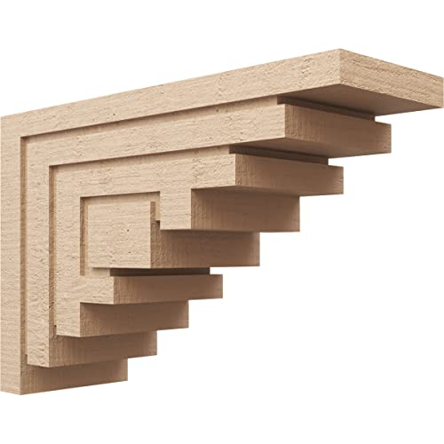 12"W x 36"D x 24"H Classic Landon Rough Cedar Woodgrain TimberThane Corbel, Primed Tan