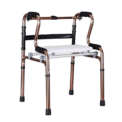 歩行器、取り外し可能なパッド付きシャワーチェア、折りたたみ式肥満歩行器、ウォーキングジマーフレームアルミニウムアームレスト高さ調節可能な杖ホルダー kxtmm