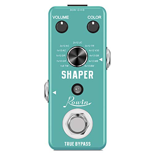 Rowin Shaper Digital Cabinet Simulator Guitar Effects Pedal Cab Simulated Pedal with 11 Cab Modes True Bypass Zinc Alloy Housing LEF-3802