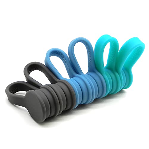 Xrkuu 6 Stück Magnetische Kabelbinder Wiederverwendbare Silikon Kabelhalter & Kabelclips Kabel Organizer Kabelgurte für Kabelmanagement Ladegeräte & Kopfhörer 3 Farben
