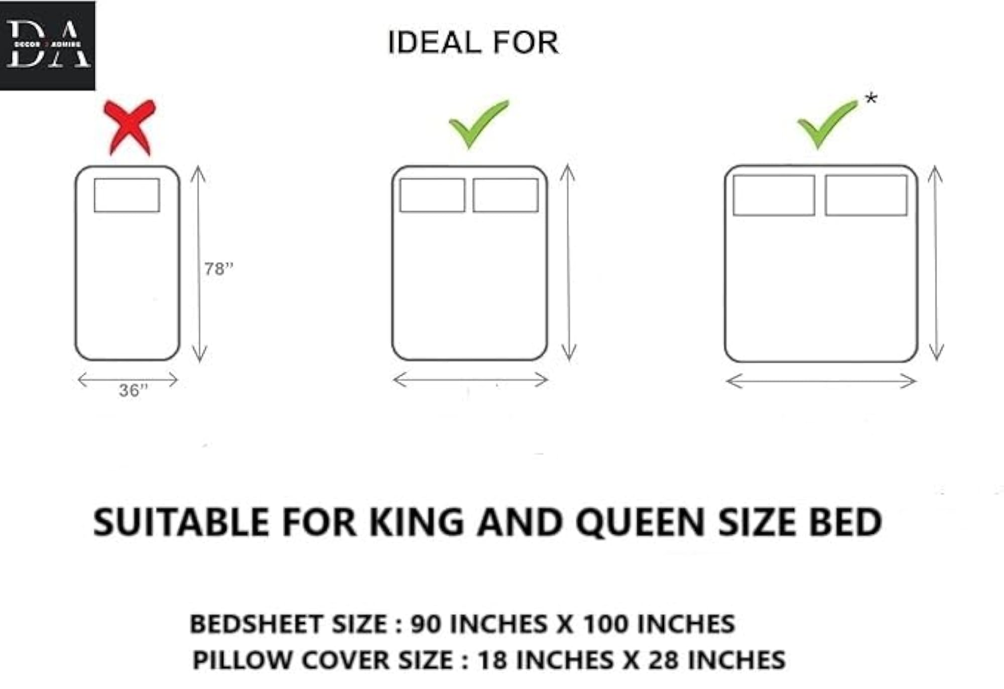 Premium Cotton Bedsheet Double King Size with 2 Pillow Covers