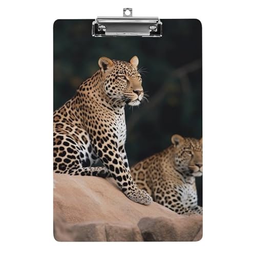 Porte-bloc acrylique léopard, support A4 haut de gamme