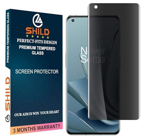 Image of SHILD Privacy Tempered Glass Screen Protector Compatible with OnePlus 10 Pro / OnePlus 9 Pro (6.7 Inch) | Curved UV Anti-Spy Screen Guard | 9H Hardness | HD Clear | Fingerprint Unlock Support | Full Coverage | Easy Installation | Pack of 1