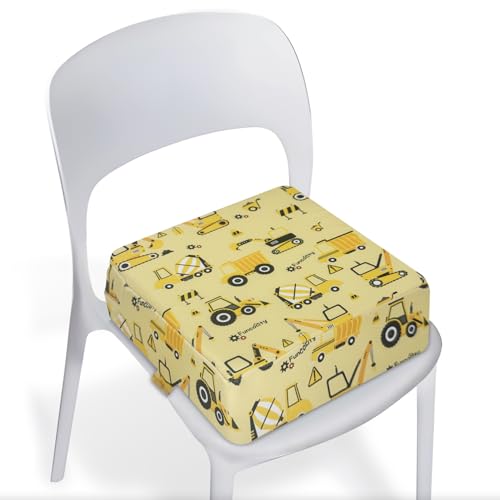 Image of Toddler Booster Seat for Dining Table, Portable Booster Seat for Kitchen Chair, 4 Inch High-Density Foam Cushion with Adjustable Safety Straps and Non-Slip Bottom, Perfect for Kids Travel and Daily