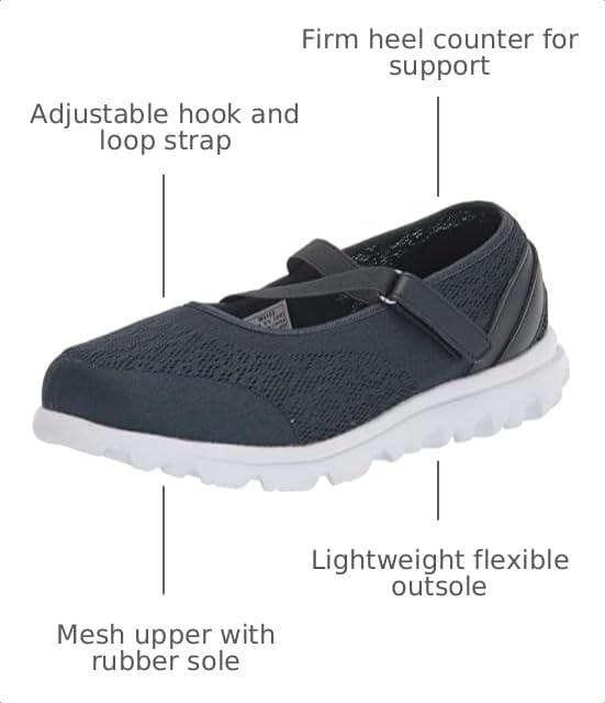 Image of Propet Womens TravelActiv Mary Jane Flats Casual - Black
