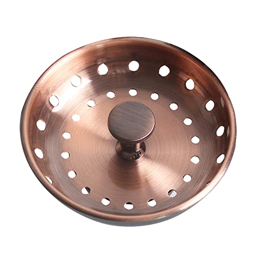 Tapón colador para fregadero de cocina cobre antiguo miniatura 2