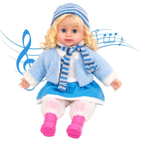 Image of SHAKTISM Poem Doll Small Singing Songs Doll - 50 cm Big Size Musical Plush Soft Doll with Sound, Cute Clothing Doll Toy for Kids & Toddlers, Gift for Girls Age 1-6 Years (Blue)