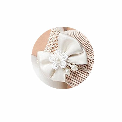 Dreamhigh Wedding Flower Girls Mittens Pearl Bow Tie Fish Net Gloves- White #TOP3
