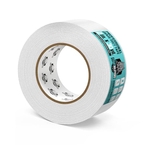 CyantSolutions Heavy Duty White Duct Tape, Double-Thick Adhesive with Grips Smooth, UV Resistant and Extra Stick White Duct Tapes for Indoor and Outdoor, 2'' x 30yd, 1 Roll