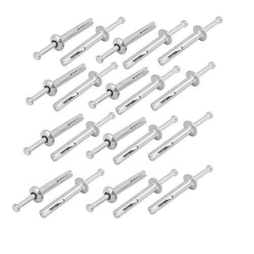 Aexit 6mm Punch Fastener Dia 40mm Depth Zinc Alloy Drive Anchor Silver Tone 20pcs Model:58as247qo110